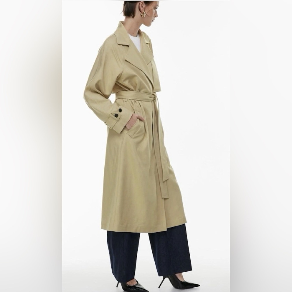 Aritzia Babaton cultivate trench coat, NWT size L, Wicker Tan, MRS $298 - Picture 2 of 11